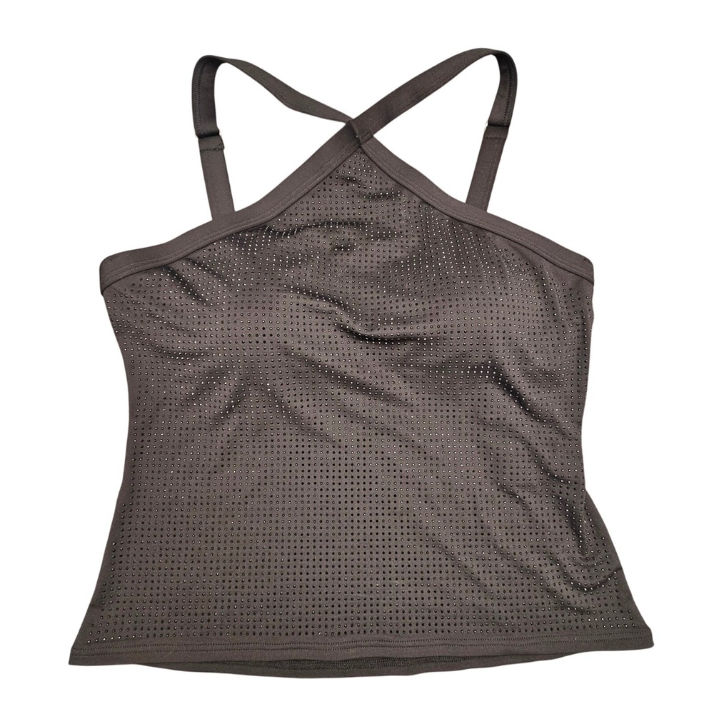 Michael Kors Tankini Top Womens S‎ Black Studded Halter Swimwear MM17372